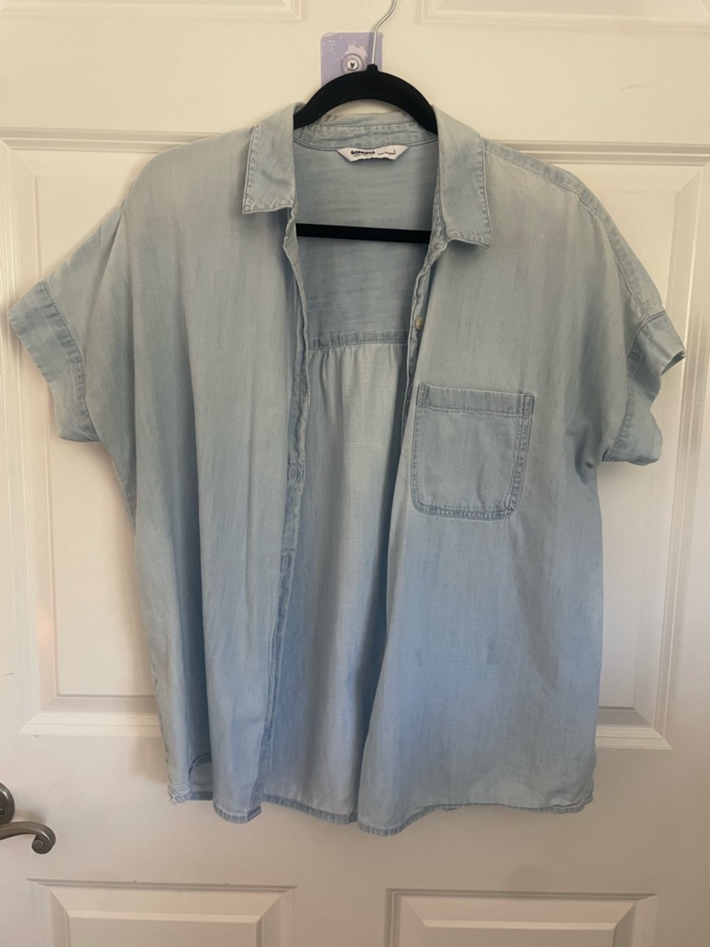 Sonoma Light Blue Short-Sleeve Button Down Shirt
